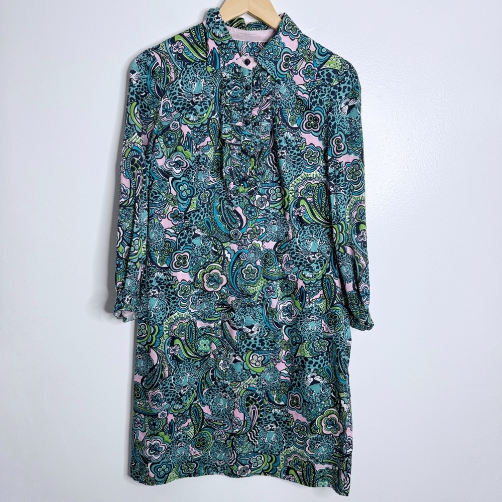 Lilly Pulitzer Master‎ of the House Sabine Jaguar Printed Dress Size 6 Retro